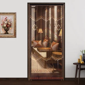 Natural Retro Wooden Beaded Door Curtain 31 Lines Classical String