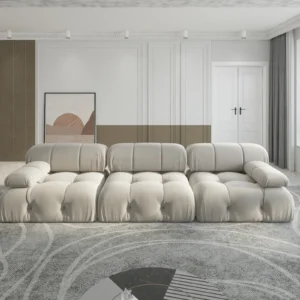 104" Minimalist Modular Velvet Sectional Sofa