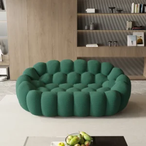 78'' Modern Curved 3D Knitted Fabric Couch