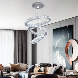 Modern Pendant Light Chandelier K9 Crystal Led Ring