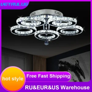 Led Crystal Chrome Smart Chandelier Pendant Light